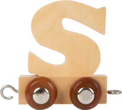 Produktbild von Buchstabenzug aus Holz mit Buchstabe S Lernspielzeug Kinderzimmer Deko