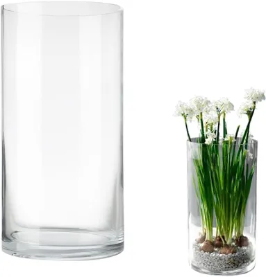 Obrázek produktu pro Váza válcového tvaru, 25 cm, sklo, váza na květiny, pro domácnost