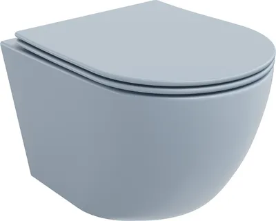 Produktbild von Mexen Lena WC-Schüssel Randlos mit slim Sitz und Absenk-Automatik, duroplast, Blau/Grau matt - 30224069