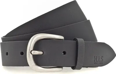 Produktbild von H.I.S Leder Gürtel 30mm Leather Belt W75 Anthracite grau