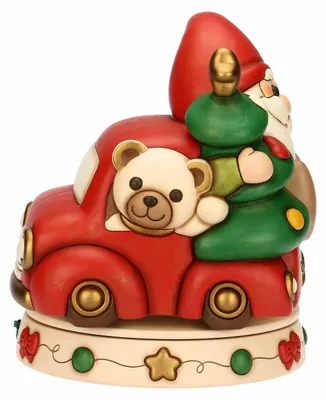 Productafbeelding van THUN - Automatisch spelletje met een dwerg genaamd Oliver en een teddybeer, met een keramische auto, model Maxi, 26,6 x 32,6 cm, H
