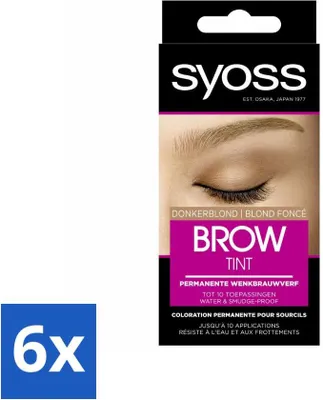 Produktbild von SYOSS – Brow Tint Dunkelblond – Augenbrauenfarbe – Langanhaltende Farbe – Bis zu 10 Anwendungen - Vorteilspack - 6 Stücke