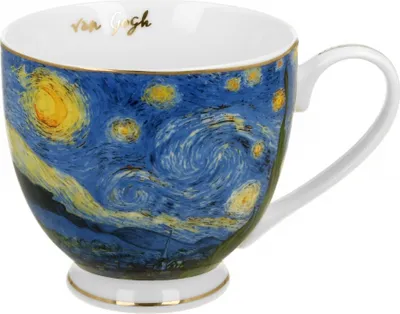 Produktbild von DUO GOLDEN LINE Becher mit Fuß 530 ml STARRY NIGHT inspired by Van Gogh, New Bone China Porzellan