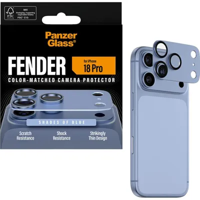Image de PanzerGlass® Protecteur d'objectif de caméra pour iPhone 18 Pro, différentes nuances de bleu, compatible avec iPhone 18 Pro, application facile, résistant aux rayures, résistant aux chocs, couleur bleue, 1 pièce