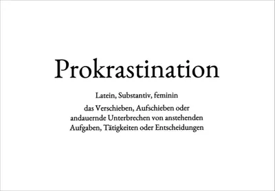 Produktbild von Wortschatz-Postkarte "Prokrastination"