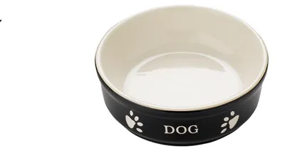 Produktbild von Hunde Keramiknapf "DOG", schwarz/beige, S, 130ml