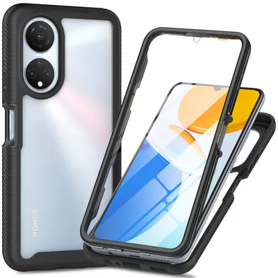 Immagine prodotto di Custodia per Huawei Honor X7, paraurti con protezione dello schermo incorporata Custodia protettiva a 360° per tutto il corpo, nero