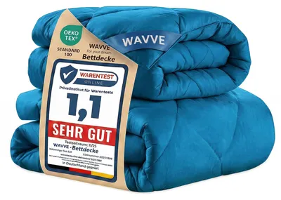 2-in-1 Bettdecke 135x200 cm, Sommer+Winter, Mikrofaser, Entenblau