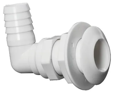 Zdjęcie produktu dla Zawór denny 90°, biały, plastikowy 1" x 19 mm Osculati 17.395.01