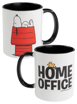 Produktbild von The Peanuts Snoopy Tasse - Home Office Kaffeetasse Becher Kaffeebecher aus Keramik 320 ml Schwarz/Weiß