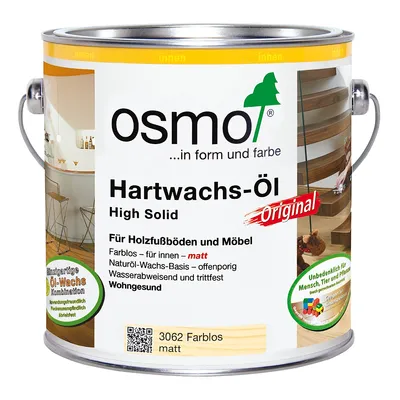 Produktbild von Osmo Hartwachs Öl farblos matt ideal für alle Holzfußböden 2500ml