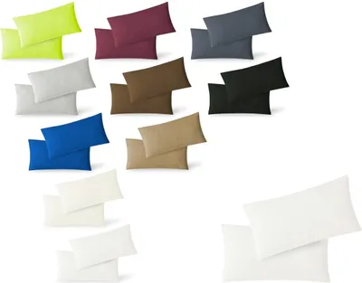 Produktbild von Jersey Kissenbezug Hülle 2 Sparpack Set mit Reißverschluss  hochwertige Qualität 40 x 80 cm weiss