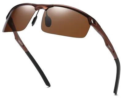 Produktbild von Polarisierte Sonnenbrille für Herren mit braunem Metallrahmen