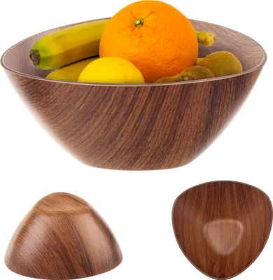 Image de KADAX Saladier, bol en plastique 20 cm, pour salades, fruits, snacks, bol triangulaire