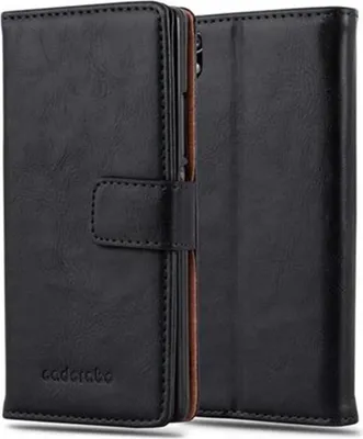 Produktbild von Cadorabo Hülle für Huawei ASCEND P7 Schutzhülle in Schwarz Handyhülle Book Tasche Case Etui Luxury