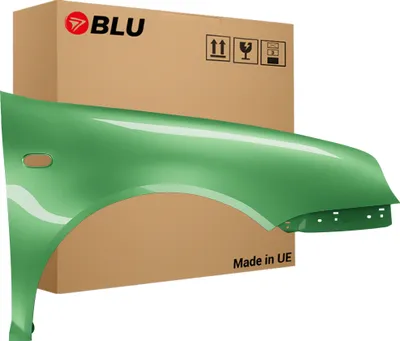 Zdjęcie produktu dla BLU Błotnik pasujący do VW Volkswagen Golf IV 4 LA6P Prawy Zielony KosmikGrün | 1997-2006 | Przedni Przód | Lakierowany | Gotowy do montażu  | Stal