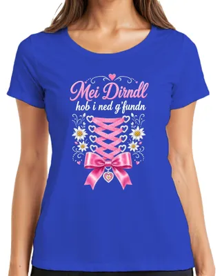 Productafbeelding van , traditionele lederen broek voor dames, blauw dames T-shirt, maat M. (Geen Dirndl gevonden.)