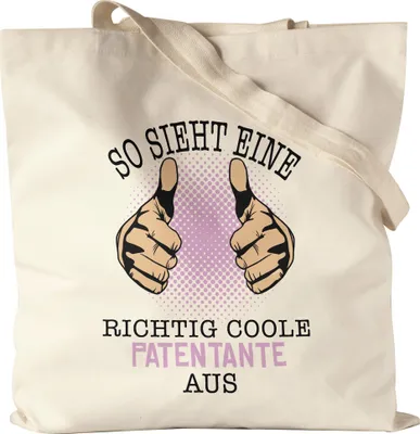 Produktbild von So Sieht Eine Coole Patentante Aus Jutebeutel Stoffbeutel Canvas Lustig Geschenkidee Tante Geschwister Geburtstag Nichte Neffe