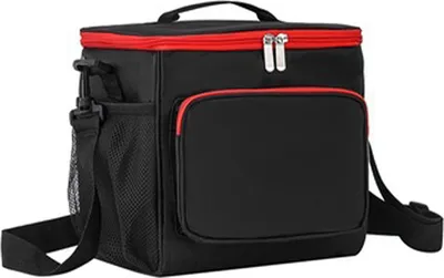 Imagen del producto de Bolsa para el almuerzo de gran capacidad, portátil, con asa y correa para el hombro, fabricada en tela Oxford gruesa e aislante, ideal para llevar comida tipo bento, para mujeres y hombres, de color