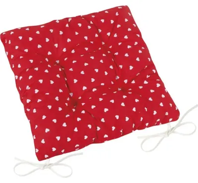 Obrázok produktu pre Prešívaný sedací vankúš Adéla – 40x40 cm – červený, biely