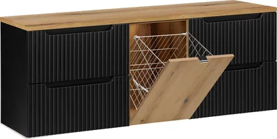 Produktbild von Waschtischunterschrank 160.4cm Riva mit 4 Schubladen, Schwarz