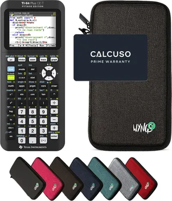 Produktbild von TI-84 Plus CE-T Python Edition inkl. WYNGS Schutztasche Dunkelgrau - Grafikrechner - Basic Set