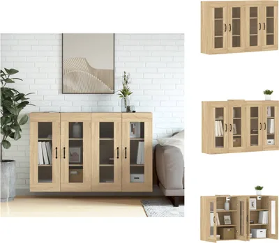 Zdjęcie produktu dla vidaXL Szafki ścienne 2 szt. materiał drewnopochodny dąb sonoma - Kredensy
