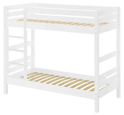Produktbild von Etagenbett Massivholz Buche waschweiß 90x200 Stockbett mit wählbarem Zubehör V-60.17-09WFederleisten