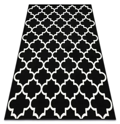 Image de BCF Tapis Morad TRELIS Treillis marocain - noir noir 140x200 cm