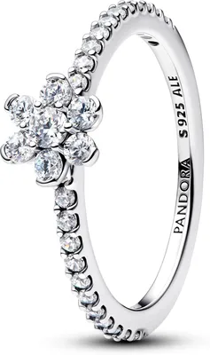 Image de Bague Pandora pour femme « Fleur étincelante », argent sterling, 194499C01, taille 52