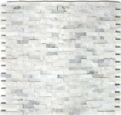 Produktbild von Mosani MOS40-3D11_f, Mosaik, Marmor, Weiß, Indoor, Rechteck, 305 mm