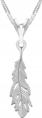Productafbeelding van Zilveren halsketting met veerdesign, 925 zilver, 52+3 cm