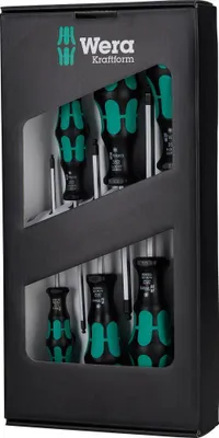 A box containing a set of screwdrivers.