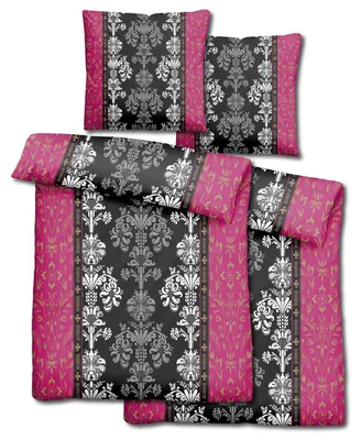 Productafbeelding van Dubbeldekenset CloudComfort Basic, microvezel, zwart/roze, 135 x 200 cm + 80 x 80 cm