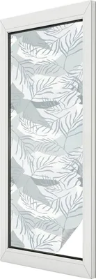 Obrázek produktu pro Vitrážová fólie na okno - 146x50 cm - vitrážový vzor - neprůhledná dekorační fólie pro ochranu soukromí - samolepicí, UV ochrana - jemné listy