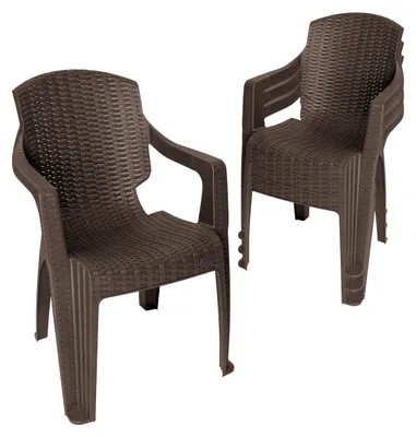 Produktbild von Garronda 4 Stk. Gartenstühle stapelbar Rattan-Optik GD-0254 Braun