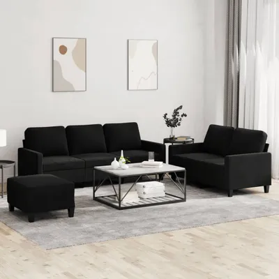 Immagine prodotto di Maison Exclusive - Set divano a 3 pezzi con cuscini in velluto nero