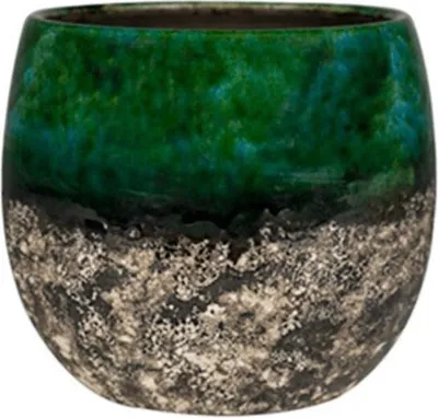 Produktbild von Lindy Green Black dunkelgrüner Topf 23 cm runder Blumentopf für drinnen