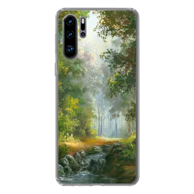 Produktbild von MuchoWow® Handyhülle Schutzhülle Hülle für Huawei P30 Pro Wald - Ölgemälde - Sommer Silikon Softcase Handy Hülle - Schutzdeckel