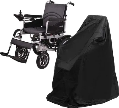 Immagine prodotto di Copertura protettiva per sedia a rotelle 100 x 75 x 100 cm, antivento e impermeabile, tessuto Oxford, resistente all'inverno e ai raggi UV - Nero