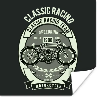 Produktbild von MuchoWow® Poster Motorrad - Briefe - Vintage - Zitat 30x30 cm - Wandposter - Printing