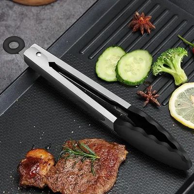 Produktbild von 2 Stš¹ck Edelstahl Kochzange Grillzange Fš¹r Kš¹che Camping