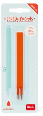 Produktbild von Legami Lovely Friends Ersatzminen Gelminen Nachfüllpack für Gelschreiber - Packung mit 2 Minen - Orange