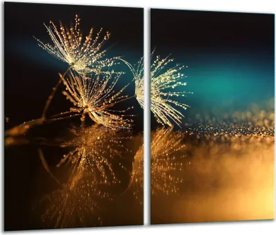 Image de Plaques de recouvrement pour cuisinière 2 pièces 30x52 Couverture de plaque vitrocéramique verre fleurs