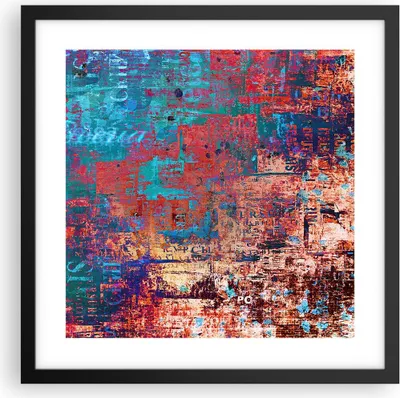 Produktbild von Gerahmtes Poster - Schwarzer Rahmen - Graffiti modern - 40x40 cm - Wand Bild - Wanddeko - Wandbilder - Kunstposter - Wandposter - Bilderrahmen - Bilder - Kunstdruck - Wandbild - P2BAC40x40-3648