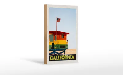 Produktbild von Holzschild Reise 12x18 cm California Amerika Küste Strand Meer