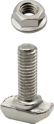 Produktbild von KLAK 30 - Hammerkopfschraube T-Schraube M6 20mm Nut 8 Aluprofil 30-er 1 Stück + Mutter