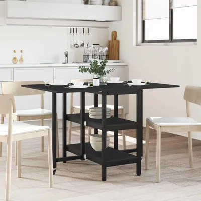 Productafbeelding van Maison Exclusive - Eettafel, 122 x 80 x 76,5 cm, houtvezel, zwart, eikenhoutlook