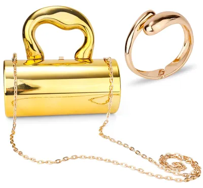 Immagine prodotto di Portafoglio a busta dorato - Pochette da sera - Bracciale da polso - Stile elegante e retrò - Ideale per matrimoni/eventi di gala - Materiali: acrilico/lega di zinco