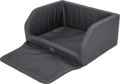 Produktbild von Hundeautositz, Hundebox, Hundebett, Transportboxen, Rückbank, Hundedecke, Kofferraum, für große und mittelgroße Hunde, Schwarz, (92x70x39 cm)